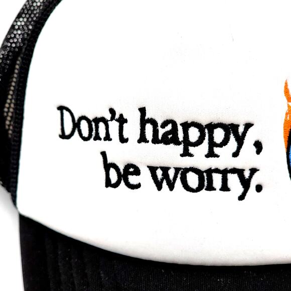 MARKET WOMEN'S MARKET SMILEY PEACE BE WORRY CHENILLE TRUCKER HAT - Picture 5 of 8
